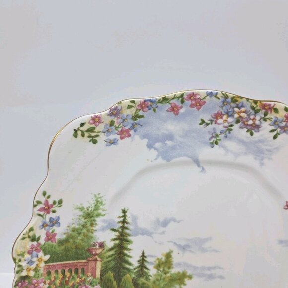 Royal Albert England Bone China Kentish Rockery Square Handle Cake Plate - Picture 5 of 8